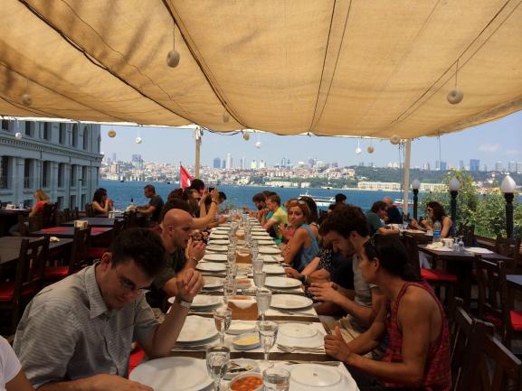 Lunch  in Turkey in front of the water.