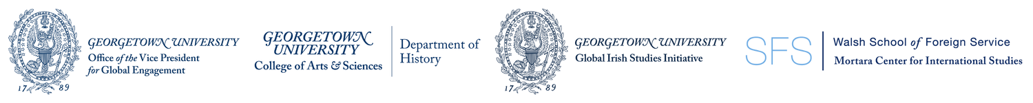 Event cohosts: Georgetown University Office of the Vice President for Global Engagement, Department of History, Global Irish Studies Initiative, and Mortara Center for International Studies.